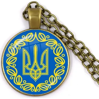 Náhrdelník Tryzub ukrajinský přívěsek vintage styl | náhrdelník, šperk - 9