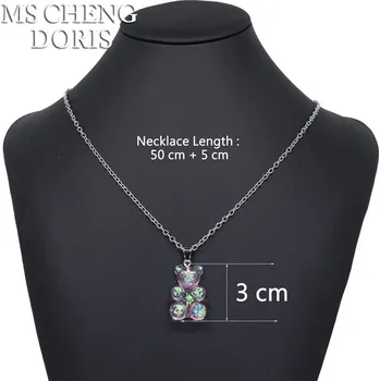 Náhrdelník Barevný řetízek s medvídkem pro dívky a ženy | náhrdelník, přívěsek - 33