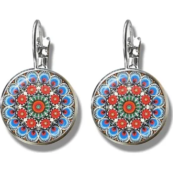 Náušnice Květinové lidové náušnice s folklorním motivem | dámské náušnice, moderní šperky - 6