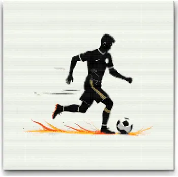 Diamantové malování Diamantové malování - Minimalistický fotbal Velikost: 50x50cm, Rámování: Pouze srolované plátno, Diamanty: Čtvercové