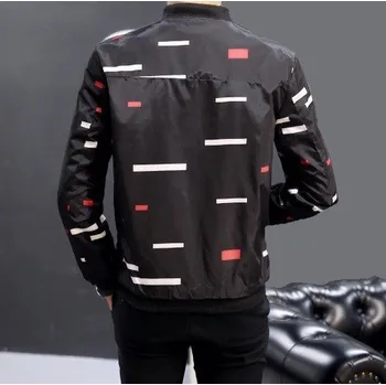 Pánská větrovka Pánská jarní/podzimní bunda s obdélníky J1421 černá XS