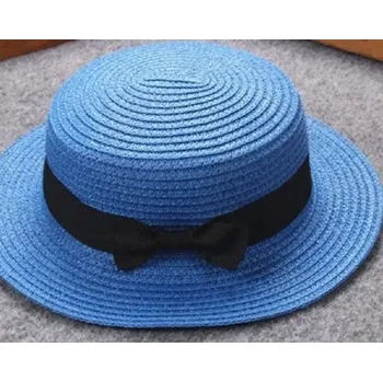 Pokrývka hlavy Dětský slaměný klobouk A455 modrá