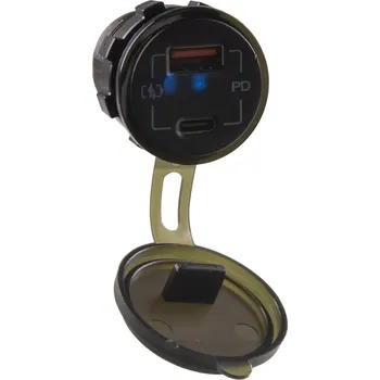 Auto elektroinstalace USB nabíječka QC3.0 + USB-C, 12/24V - 34713