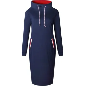 Dámské oblečení Mikinové šaty se stojáčkem tmavě modrá XL