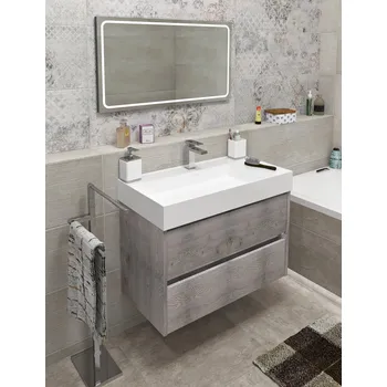 WC sada Sapho Koupelnový set NIRONA 85, dub mocca, KSET-062