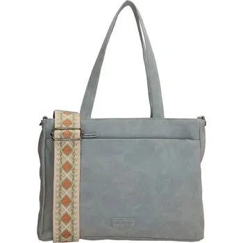 Kabelka Světle modrá kabelka na rameno se vzorovaným ramínkem „Malaga“