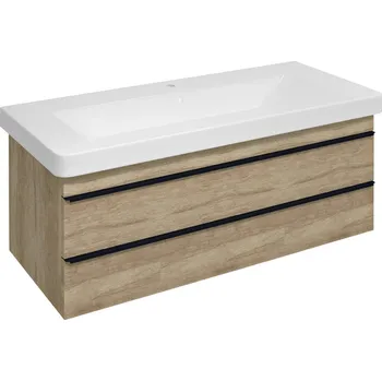 Koupelnový nábytek Sapho SITIA umyvadlová skříňka 101,4x50x44,2cm, 2xzásuvka, dub alabama, SI105-2222