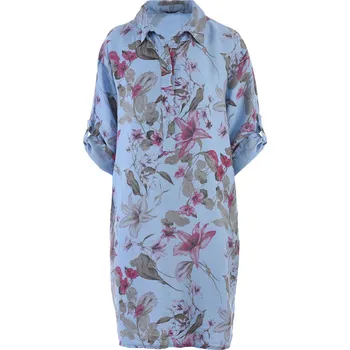 Dámské šaty MODRÉ KOŠILOVÉ ŠATY S KAPSAMI Zabaione