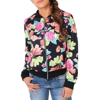 Dámská bunda Kvalitní dámská jarní/podzimní bunda s květinovým vzorem J704 L 3
