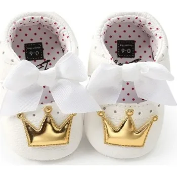 Dívčí obuv Dívčí kožené capáčky s korunkou bílá 12-18 měsíců