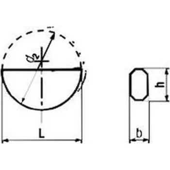 pero 5x6.5x15.72 Woodruffův klín DIN 6888