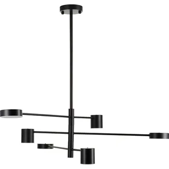 Závěsné LED svítidlo CLEX 6bodové černé 100 cm moderní do obývacího pokoje a jídelny