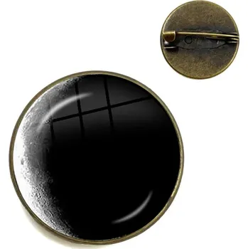 Brož Fáze měsíce skleněná brož s lunární siluetou | měsíční brož, astro šperk - Ubývající půlměsíc - 4 , 25 mm