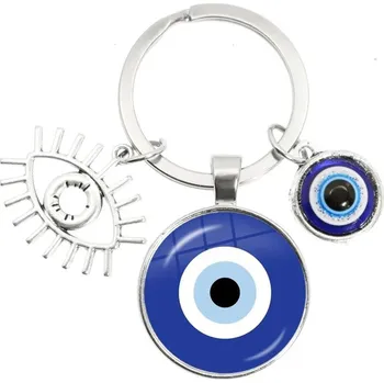 Ochranný přívěsek na klíče s modrým okem proti negativní energii | přívěsek, klíčenka - 3