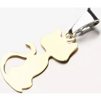 Přívěsek Přívěsek stříbro 925 ve tvaru kočky se zlacením zlacený P1400167-1507-SLX