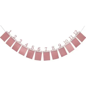 Party dekorace Foto girlanda pro první narozeniny | dětská dekorace, party výzdoba 12+1 ks - P