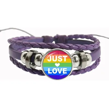 Náramek Duhový fialový náramek přátelství, lgbt motiv | náramek, šperk - 9