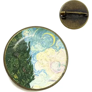 Brož Van Gogh umělecká díla brož | umělecký špendlík, módní brož - 16 , 20 mm