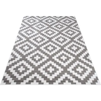 Koberec Moderní koberec GALA - mřížka 4 - šedý/bílý Rozměr koberce: 80x150 cm