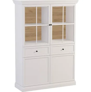 Knihovna LUCCA b | vitrína W4D2S | 114,4 cm | bílá