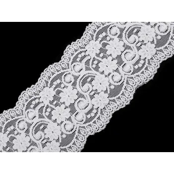 Krajka Elastická krajka / vsadka šíře 10 cm, barva 1 Off White