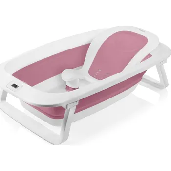 koupací vanička LIONELO Skládací vanička Babybubble s teploměrem a lehátkem Pink Magnolia