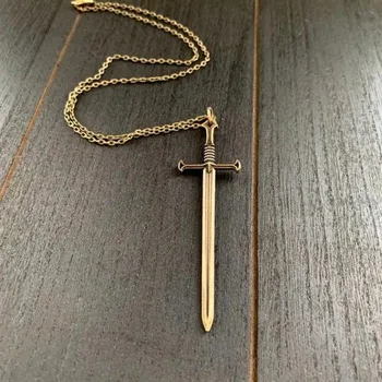 Náhrdelník Náhrdelník s mečem D348 bronzová 70 cm