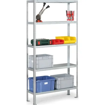 Dílenský regál META Policový regál FIX, 100 kg, 2000 x 1000 x 400 mm, základní regál