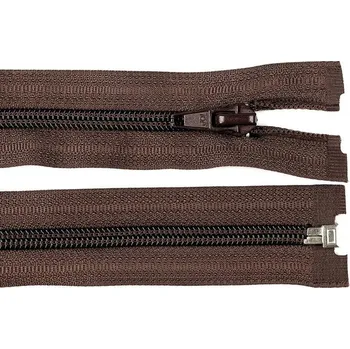 Zip Spirálový zip šíře 5 mm délka 75 cm (bundový) POL - 304 hnědá čokoládová