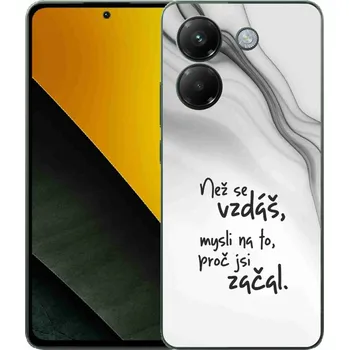 Pouzdro na mobilní telefon Gelový kryt mmCase na Xiaomi Poco M7 Pro 5G - citát 2 bílé pozadí