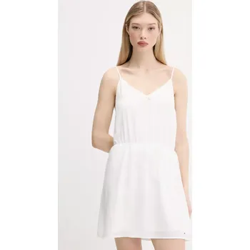 Dámské šaty Šaty Tommy Jeans bílá barva, mini, DW0DW20613 00X, vel. XS