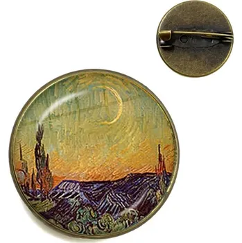 Brož Van Gogh umělecká díla brož | umělecký špendlík, módní brož - 2 , 25 mm