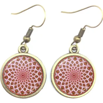 Náušnice Mandala náušnice skleněné se vzorem | zen šperky, dárkové náušnice - 12