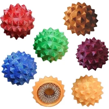 Masážní přístroj Masážní kulička se dvěma prstýnky SU JOK Barva: žlutá