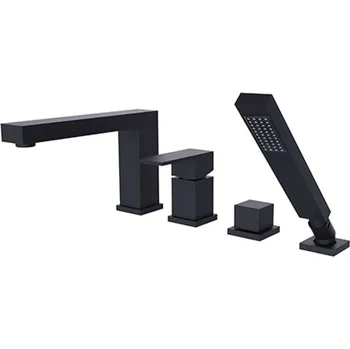 Vodovodní baterie Besco Vanová 4-otvorová baterie Modern / Varium VBS B Černá mat