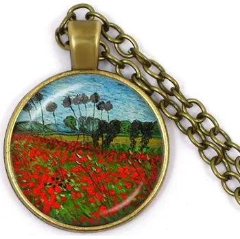 Náhrdelník Van gogh hvězdná noc náhrdelník | módní šperk, umělecký náhrdelník - 6