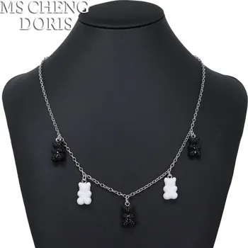 Náhrdelník Barevný řetízek s medvídkem pro dívky a ženy | náhrdelník, přívěsek - 7