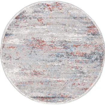 Koberec Moderní kulatý koberec PORTLAND - abstrakt 1 - bílý/šedý Rozměr koberce: 240x240 cm
