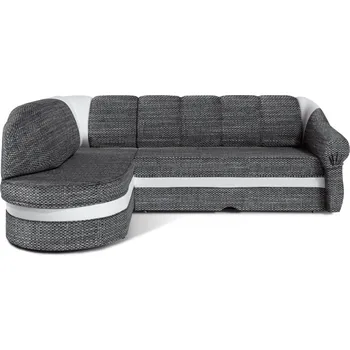 Sedací souprava Rohová sedačka TONIL, levá, šedá látka/bílá ekokůže +možnost VÝNOSU + vyzvednutí ZDARMA