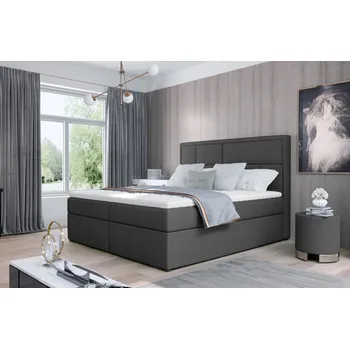 Ložnice Boxspring BARBARIO 08 180x200, tmavě šedá látka +možnost VÝNOSU + vyzvednutí ZDARMA