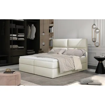 Postel Boxspring PILANSI 08 160x200, béžová ekokůže +možnost VÝNOSU + vyzvednutí ZDARMA