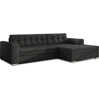 Sedací souprava Rohová sedačka UNTITO, pravá, černá ekokůže +možnost VÝNOSU + vyzvednutí ZDARMA