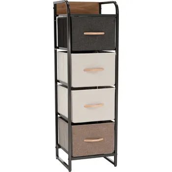 Komoda Komoda s látkovými šuplíky HAZEL TYP 1 kov tmavě hnědý