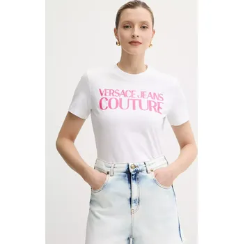 Pánské tričko Bavlněné tričko Versace Jeans Couture bílá barva, 78HAHE05 CJ00E 78HAHE05.CJ00E 00X, vel. S