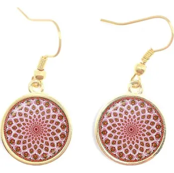 Náušnice Mandala náušnice skleněné se vzorem | zen šperky, dárkové náušnice - 11