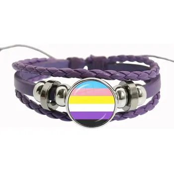 Náramek Duhový fialový náramek přátelství, lgbt motiv | náramek, šperk - 16