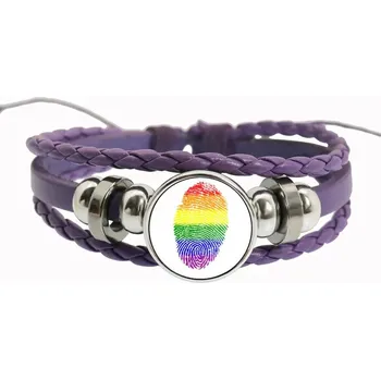 Náramek Duhový fialový náramek přátelství, lgbt motiv | náramek, šperk - 11