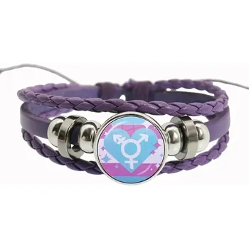 Náramek Duhový fialový náramek přátelství, lgbt motiv | náramek, šperk - 39