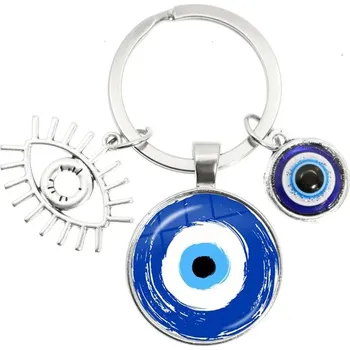 Ochranný přívěsek na klíče s modrým okem proti negativní energii | přívěsek, klíčenka - 10