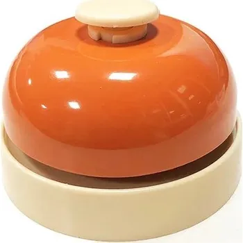 Domovní zvonek Stolní zvonek pro hosty a restaurace | zvonek, zvukový signalizátor - pomerančový